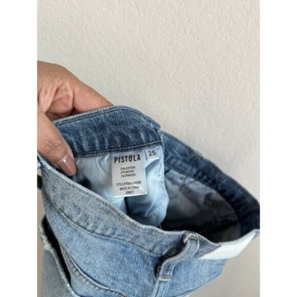 PISTOLA Colleen Slim Boot High Rise Women’s Size 25 Raw Hem Side Slit‎ Slimming - Picture 15 of 16